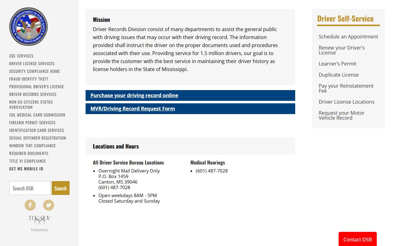 Jefferson Davis County charge records compared with the Mississippi DPS driver records division home page