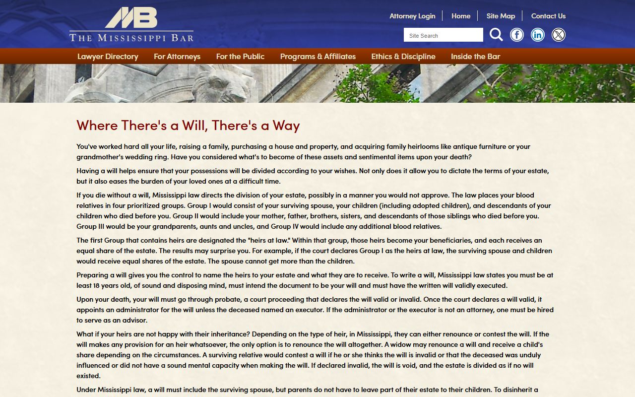 Jefferson Davis County probate records guidance in the Mississippi Bar will and probate guide